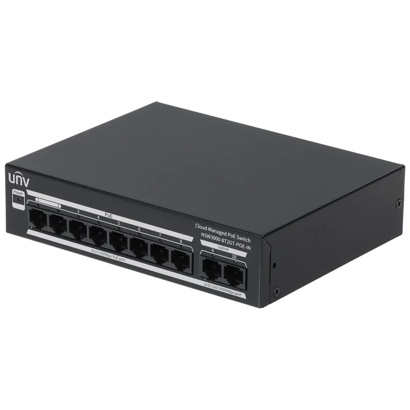 Uniview 8 Port PoE Cloud Managed Switch 10/100 (UN-NSW3000-8T2GT-POE-IN)