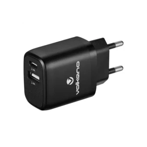 VOLKANO On-The-Go Dual Wall Charger USB, Black